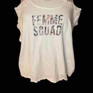 Lane Bryant peep shoulder tee white 26/28